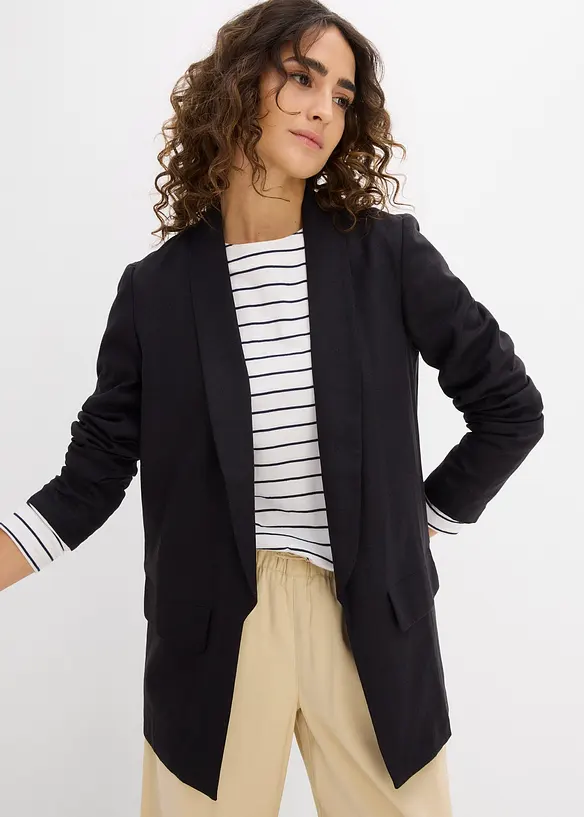 Blazer ampio in misto lino e viscosa, bonprix