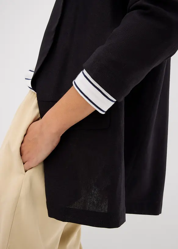 Blazer ampio in misto lino e viscosa, bonprix