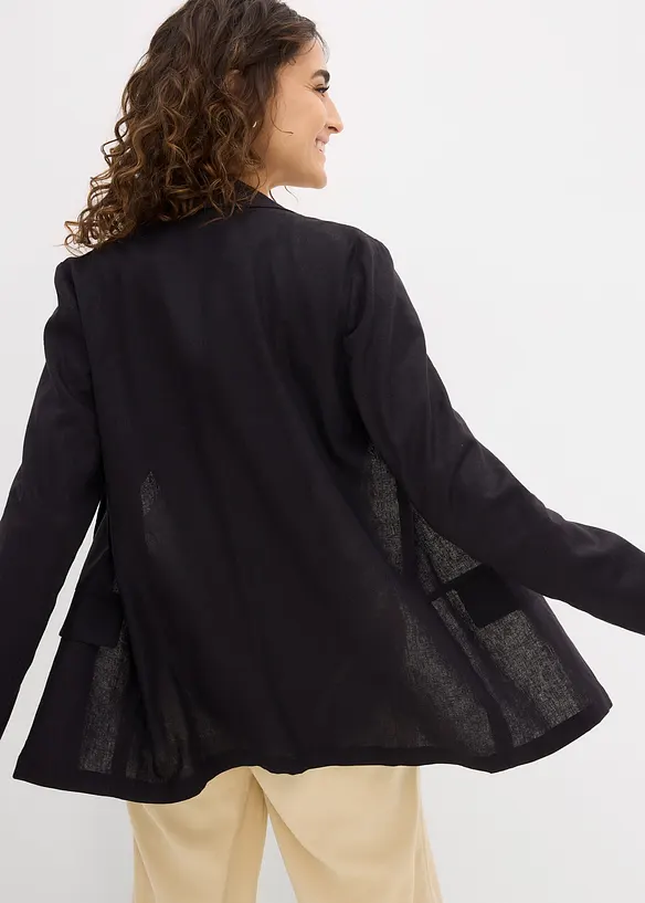 Blazer ampio in misto lino e viscosa, bonprix