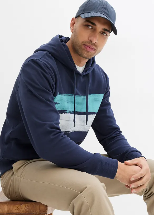 Felpa con cappuccio in puro cotone biologico, bonprix