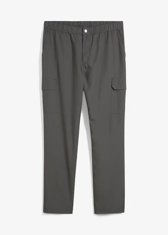 Pantaloni cargo con elastico in vita ultraleggeri, idrorepellenti con finitura Bionic, bonprix