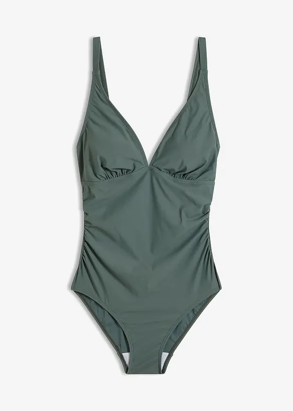 Costume intero modellante a compressione leggera con scollo a V, bonprix