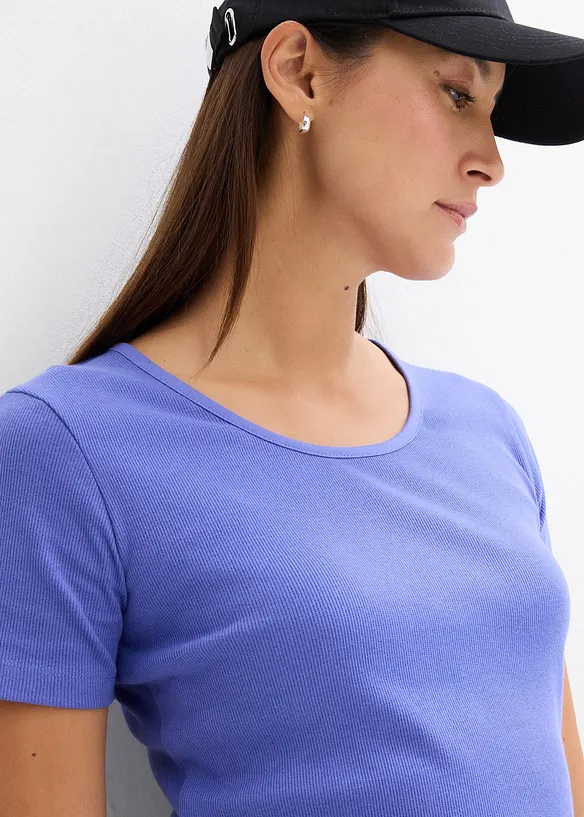 Maglia a costine con puro cotone biologico (pacco da 2), bonprix