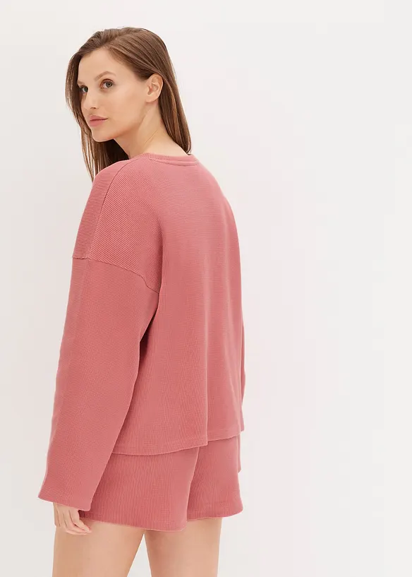 Tuta da casa in jersey alveolare con pantaloncini, bonprix