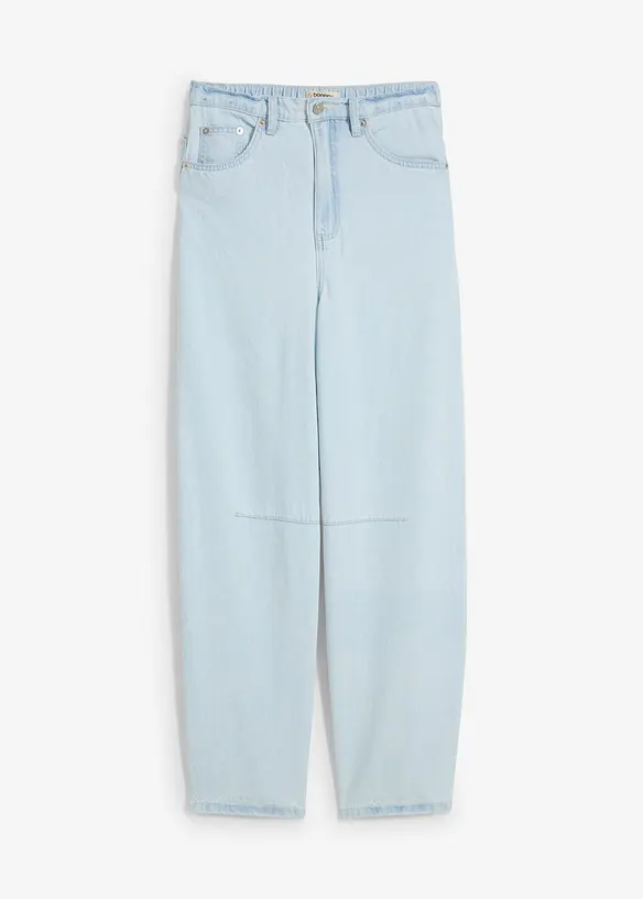 Jeans cropped a palloncino, super morbidi con cinta comoda e vita alta, bonprix