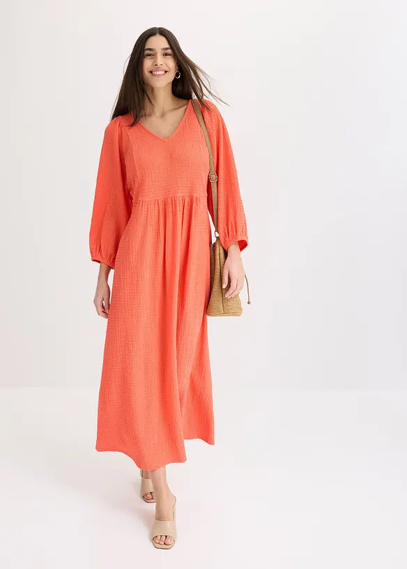 Abito midi in jersey operato, bonprix