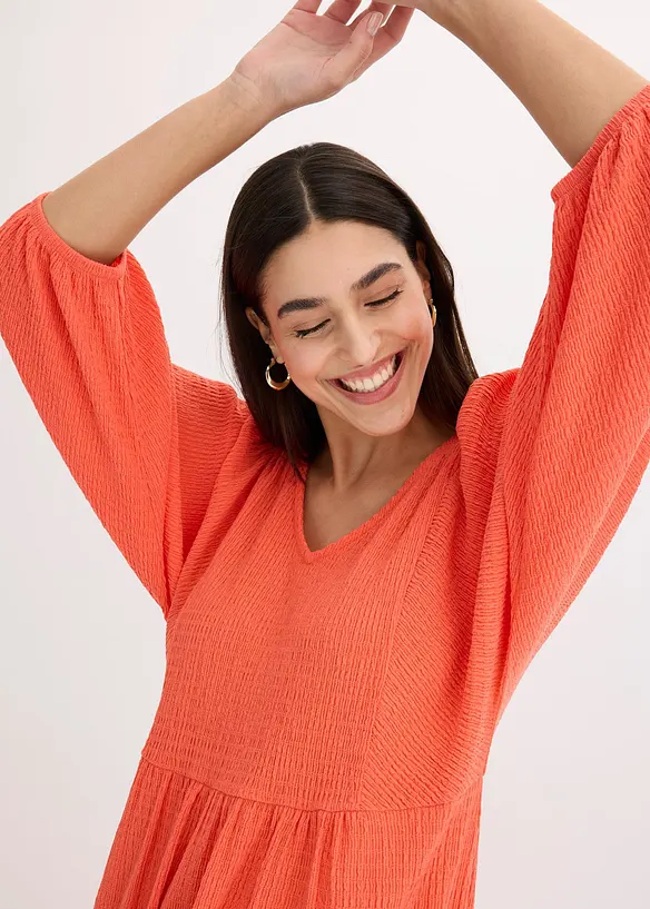 Abito midi in jersey operato, bonprix