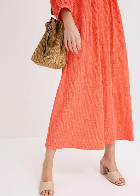 Abito midi in jersey operato, bonprix