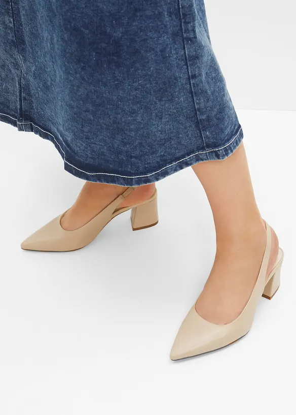 Décolleté slingback con tacco a blocco, bonprix