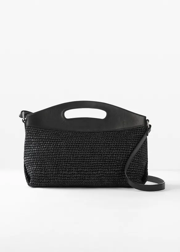 Borsa di paglia con manico in pelle, bonprix