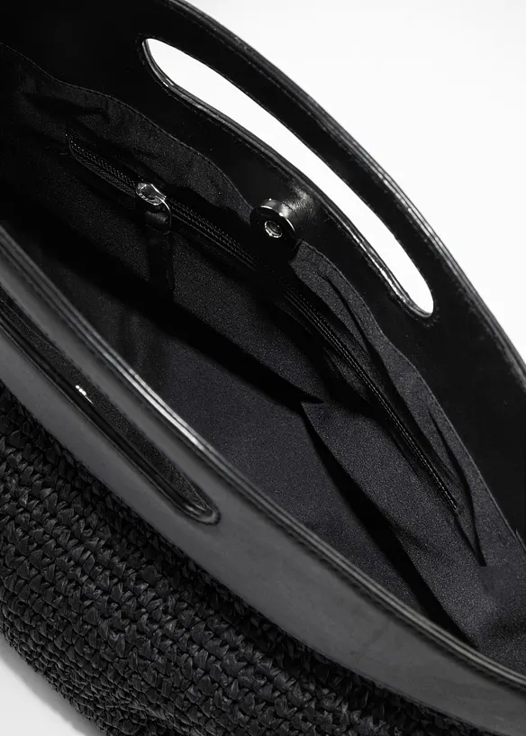 Borsa di paglia con manico in pelle, bonprix