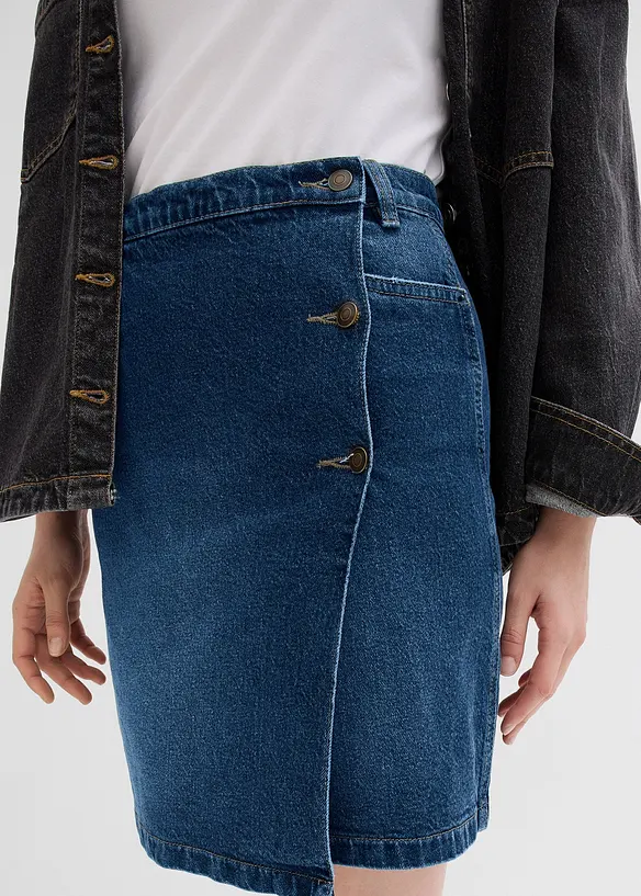 Gonna di jeans con effetto a portafoglio, bonprix