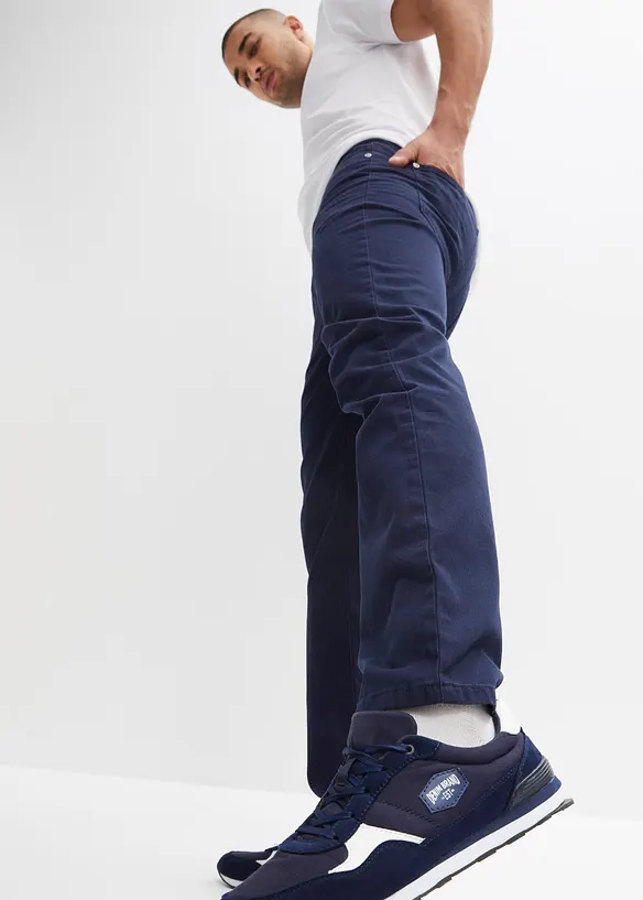 Pantaloni con elastico in vita in puro cotone regular fit, straight, bonprix