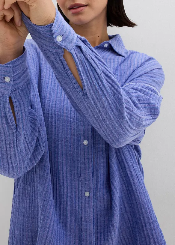 Camicia in mussola a righe, bonprix