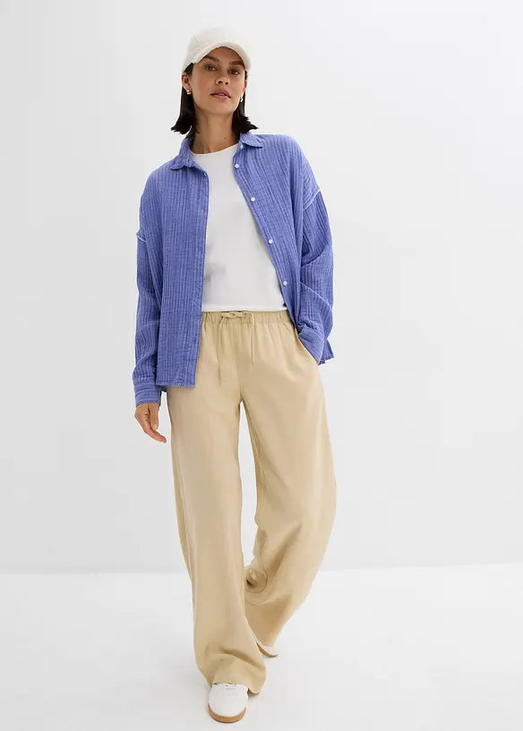 Camicia in mussola a righe, bonprix