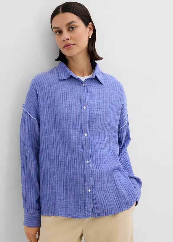 Camicia in mussola a righe, bonprix