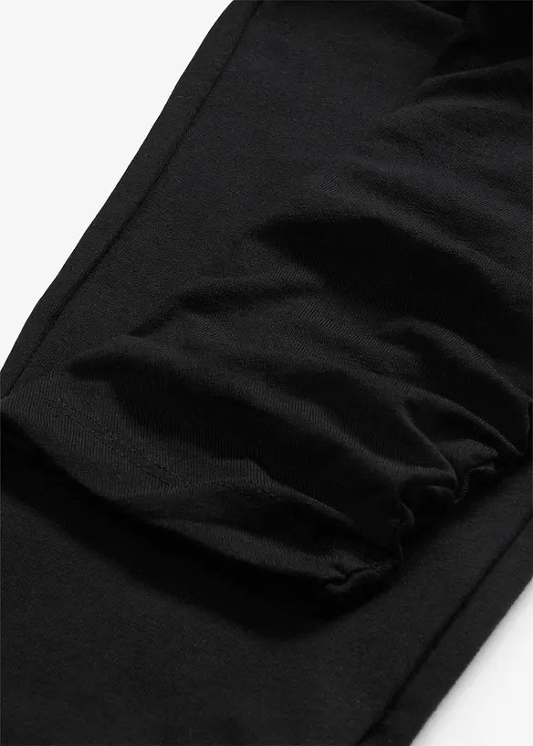 Leggings in cotone con cinta larga e arricciature, bonprix