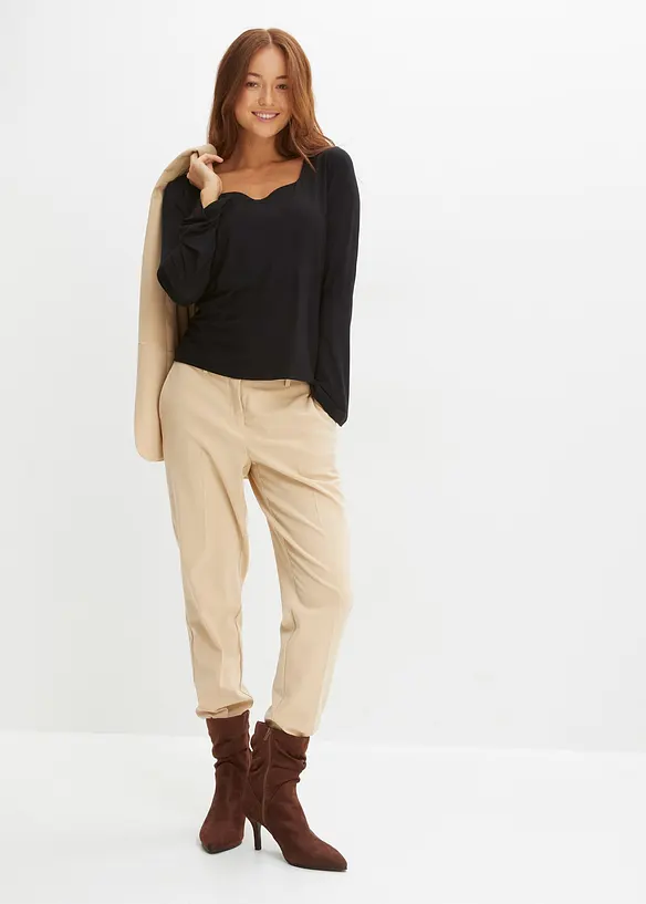 Maglia a maniche lunghe in misto viscosa, bonprix