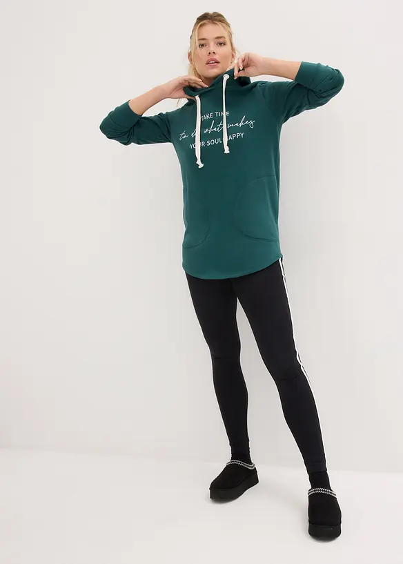 Tuta sportiva con felpa lunga e leggings (set 2 pezzi), bonprix