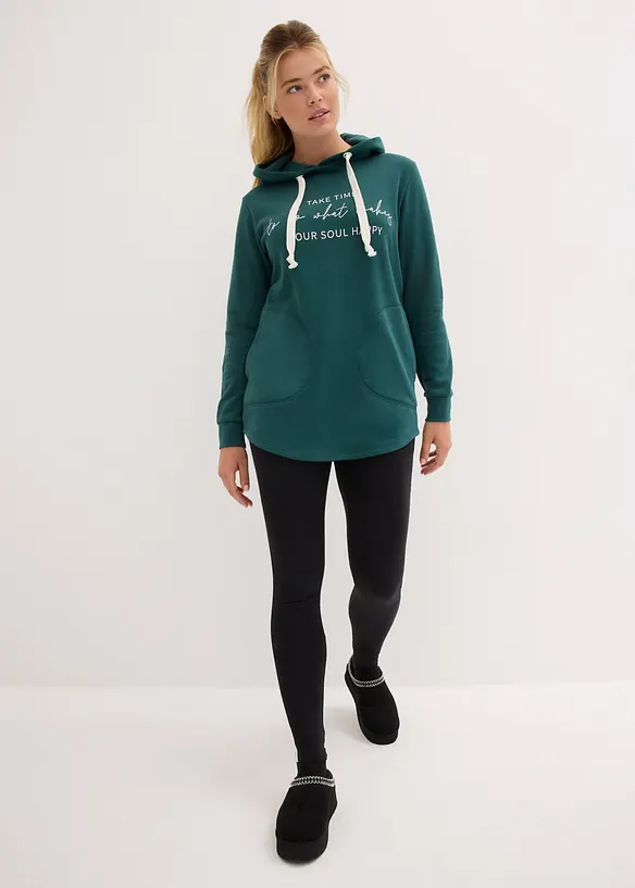 Tuta sportiva con felpa lunga e leggings (set 2 pezzi), bonprix