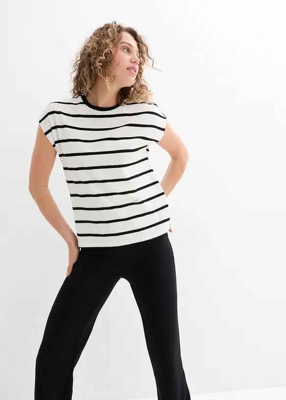 Maglia a maniche corte in spugna a righe, bonprix