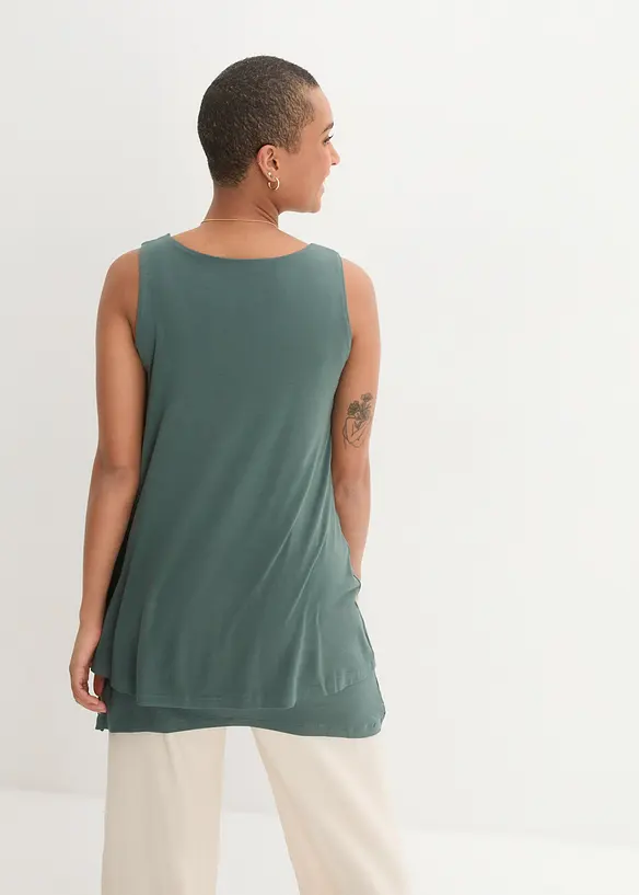 Top lungo a doppio strato in misto viscosa, bonprix
