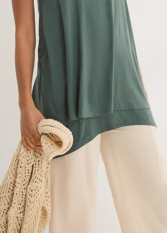 Top lungo a doppio strato in misto viscosa, bonprix