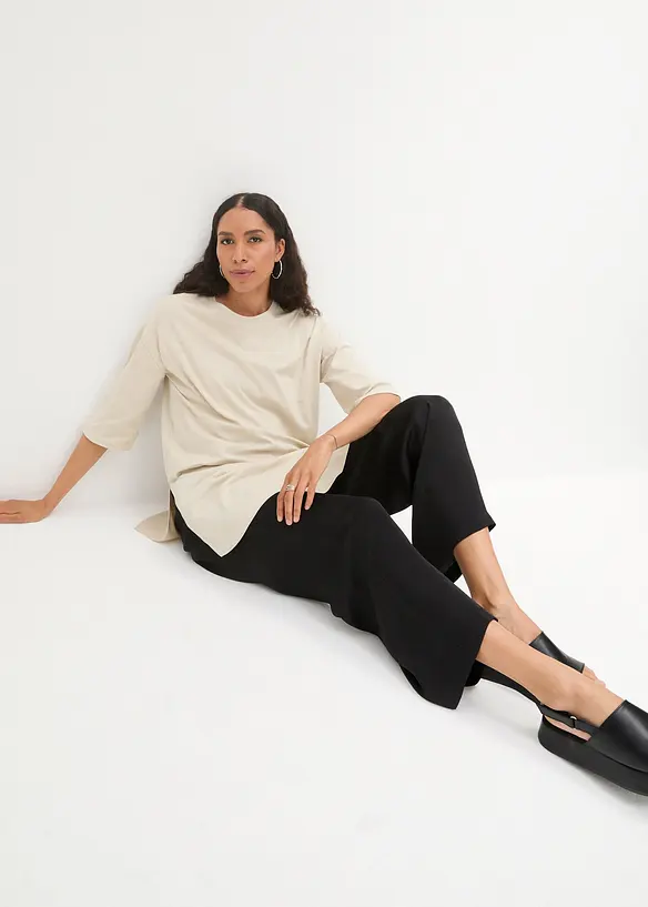 Maglia lunga oversize in puro cotone biologico, bonprix