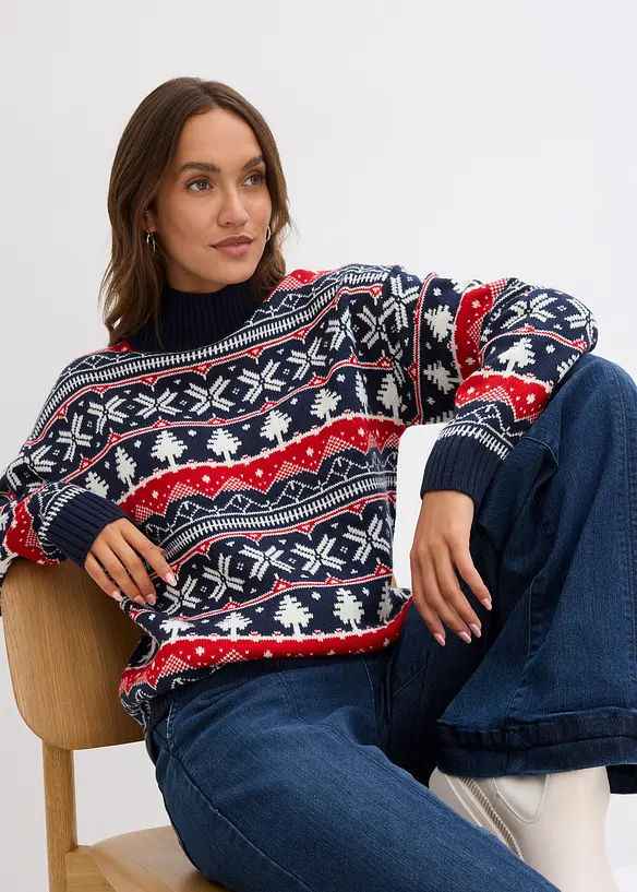 Maglione natalizio a collo alto, bonprix