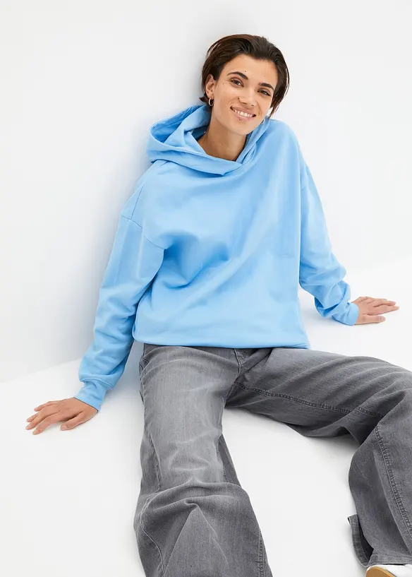 Felpa con cappuccio in puro cotone, bonprix