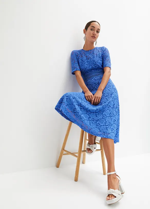 Abito in pizzo con inserto a uncinetto, bonprix