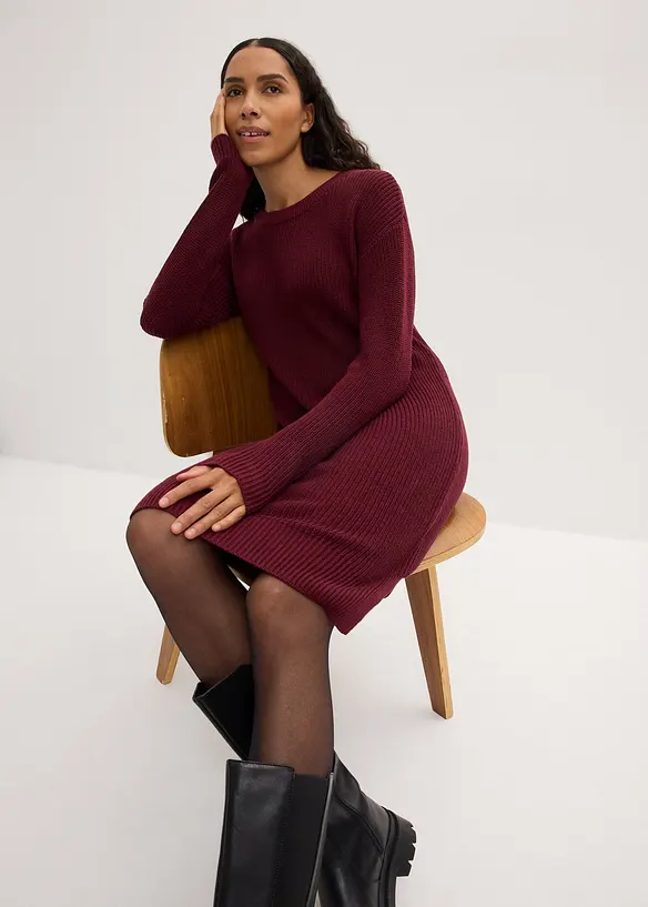Abito oversize in maglia a coste, bonprix