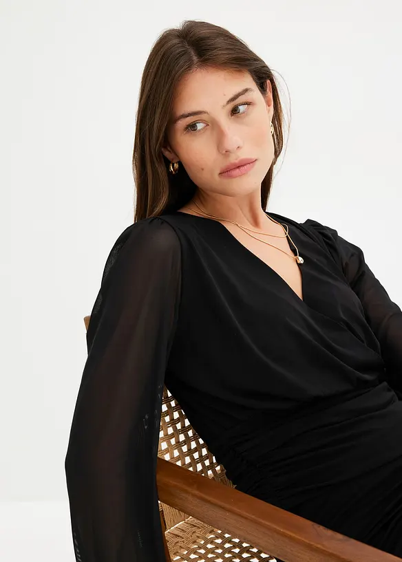 Maglia a maniche lunghe con mesh, bonprix