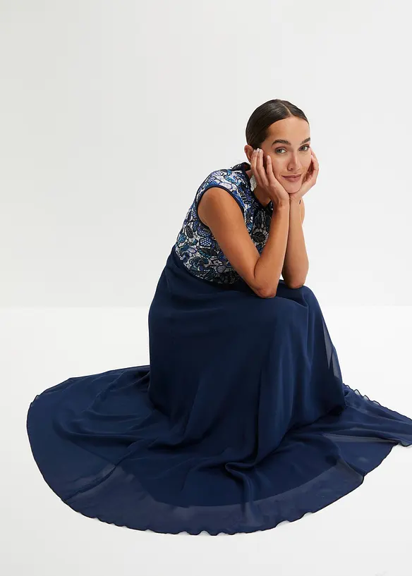 Abito lungo con pizzo, bonprix