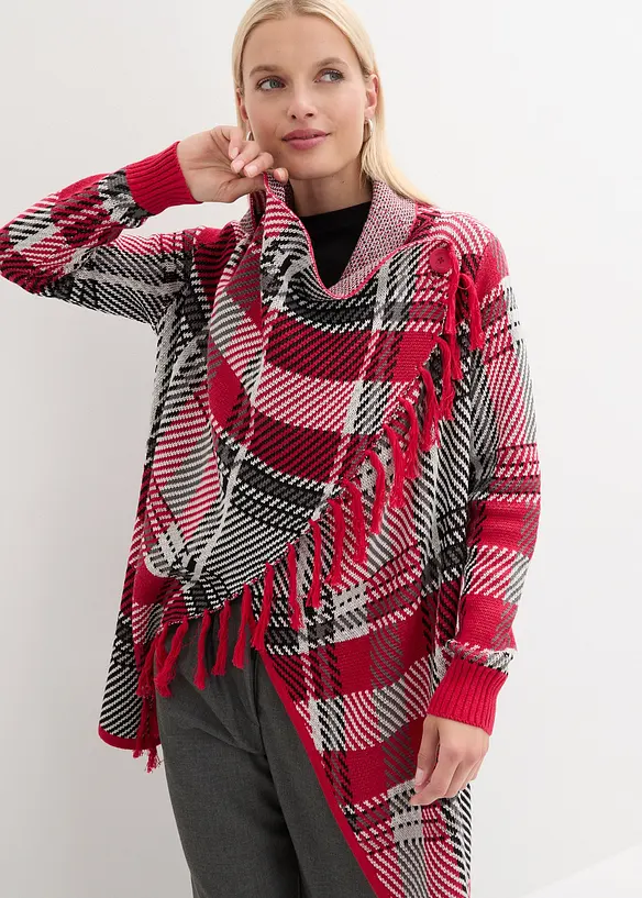 Cardigan di maglia lungo con frange, bonprix