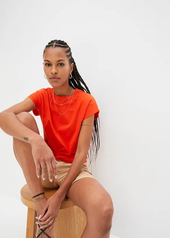 T-shirt cropped in puro cotone biologico, bonprix