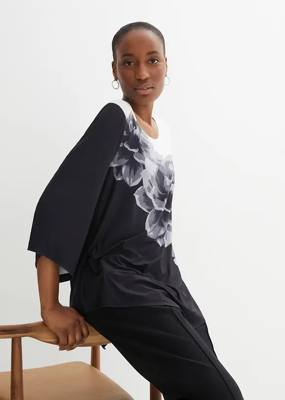 Maglia lunga con stampa, bonprix