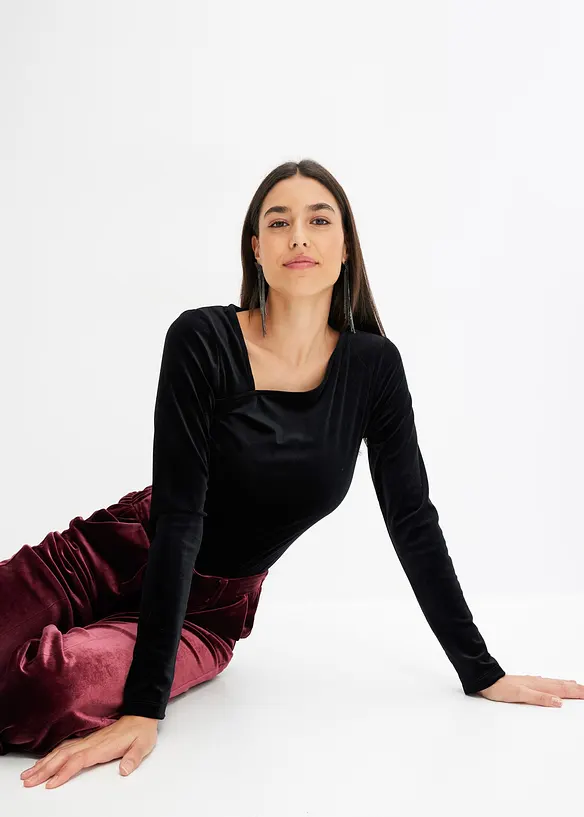 Maglia in velluto morbido, bonprix