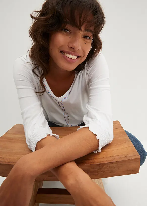 Maglia lunga in misto viscosa, bonprix