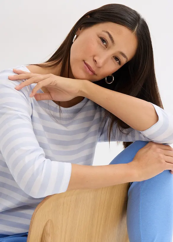 Maglia con maniche a 3/4 e scollo a barca, bonprix