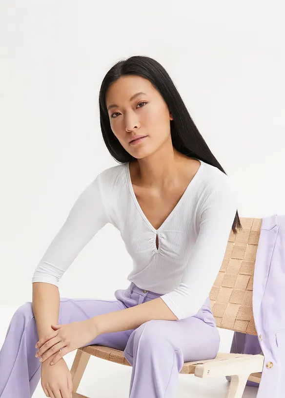 Maglia a coste in viscosa morbida, bonprix