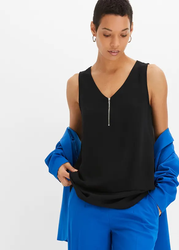 Top in viscosa con cerniera, bonprix