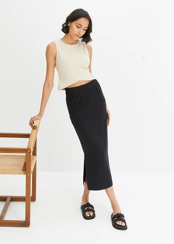 Top cropped in morbido misto cotone, bonprix
