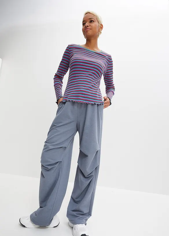 Maglia a costine a righe in cotone biologico, bonprix