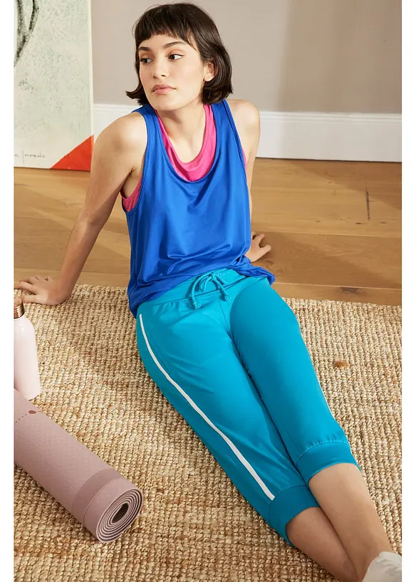 Pantaloni capri da jogging in cotone (pacco da 2), bonprix