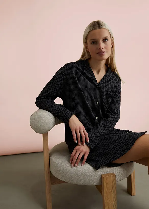 Camicia da notte oversize in puro cotone, bonprix