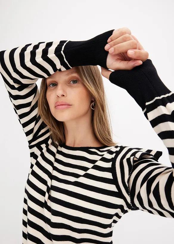 Maglione morbido in filato fine misto viscosa, bonprix