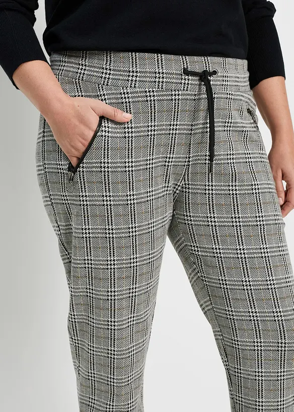 Pantaloni principe di Galles con elastico in vita, bonprix