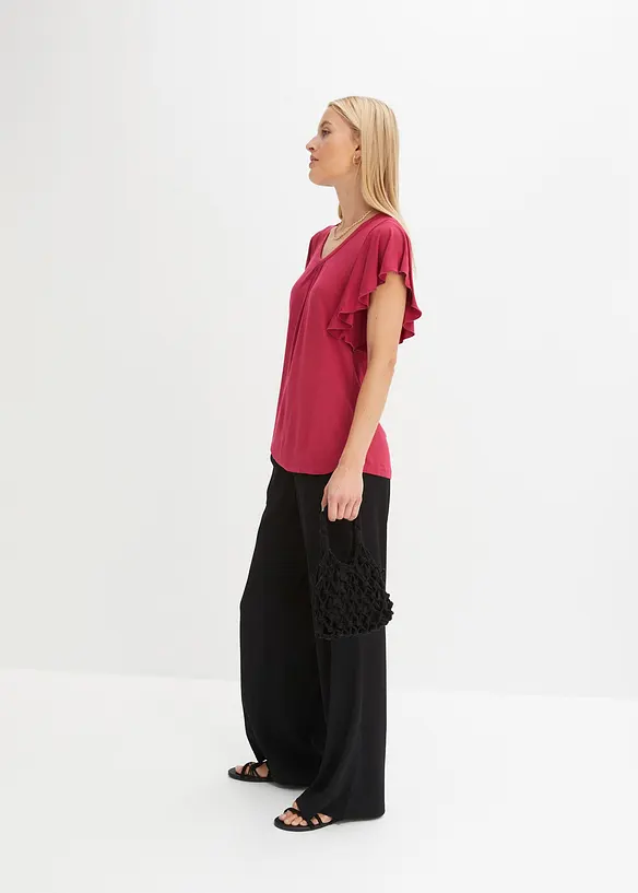 Maglia con maniche a volant, bonprix