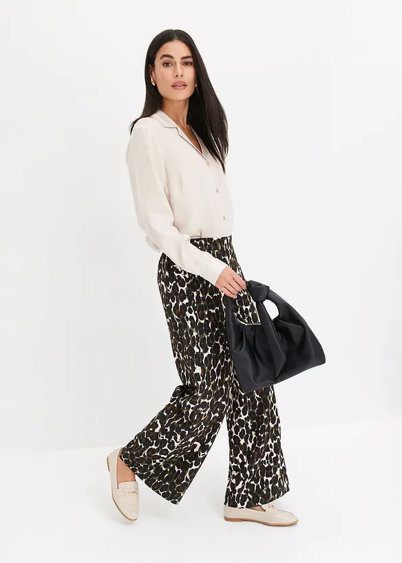 Camicetta in satin di viscosa con collo a revers, bonprix